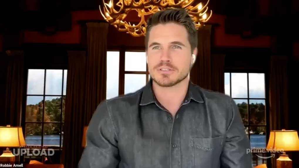 picture of Robbie Amell the star of Upload talking on the Q&A