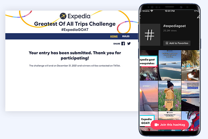 thank you for submitting page and expedia goat hashtag page