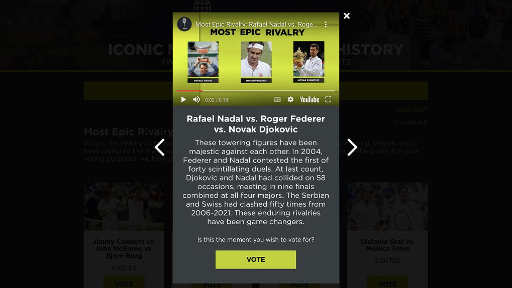  vote modal for best rivalry